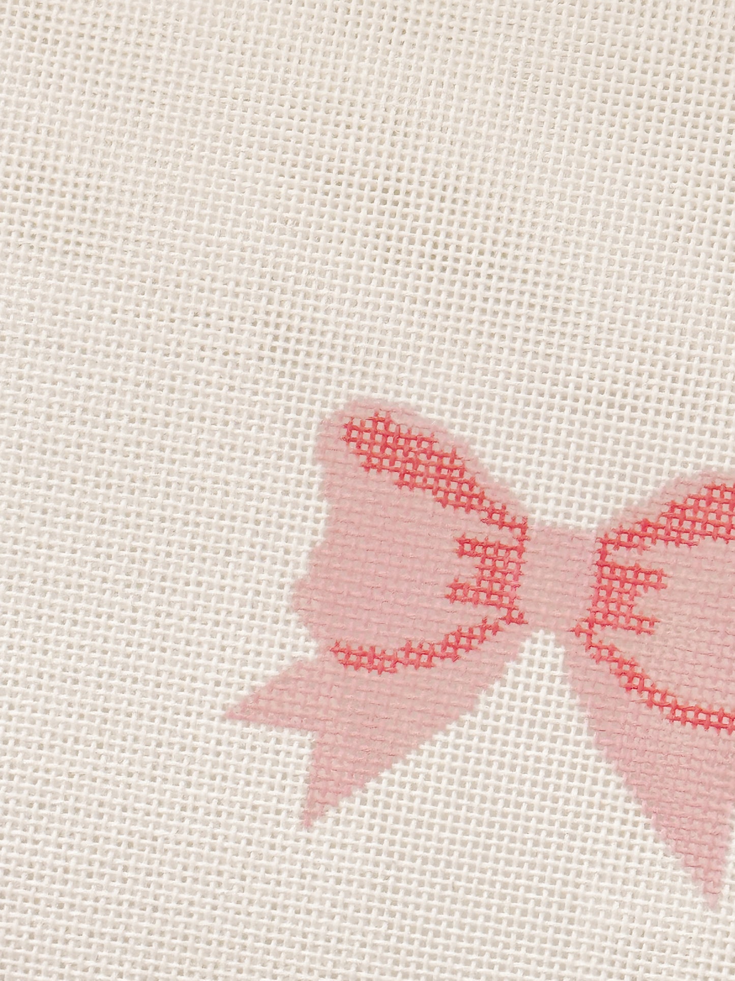 Aesthetic Pink Bow Coquette Needlepoint Canvas, 18 Mesh Bow Beginner Needlepoint Canvas, 2"x3” Bow Canvas