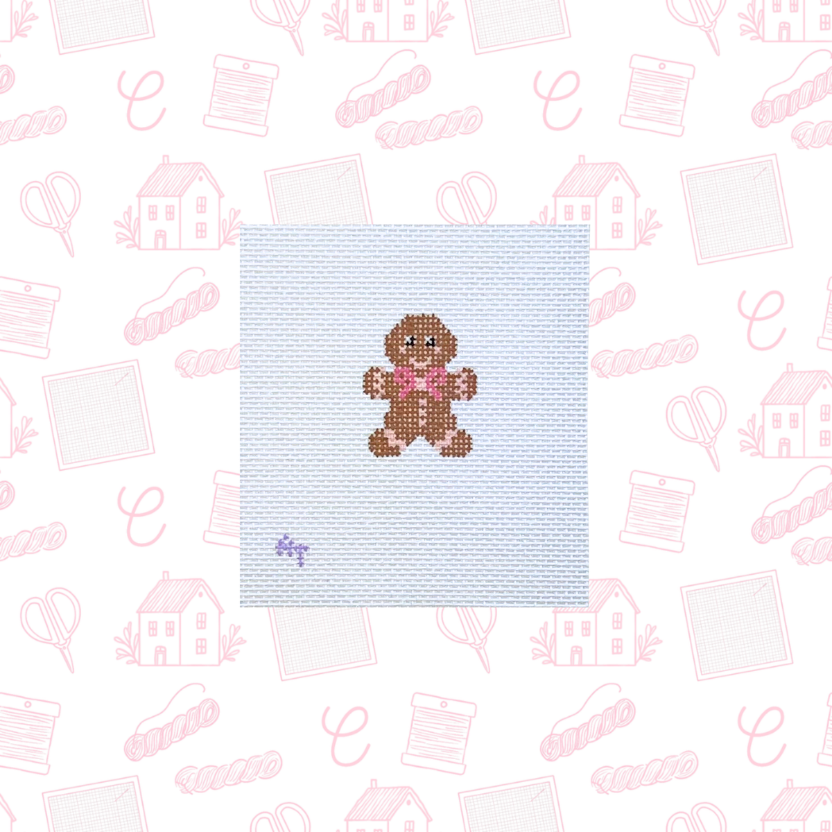 Mini Gingerbread Needlepoint Canvas, 18 Mesh, 1.5"x1.5" Design Size
