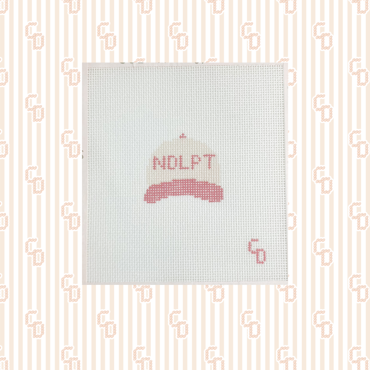 Pink Mini NDLPT Canvas, 18 Mesh, ~2"x1.5" Design Size