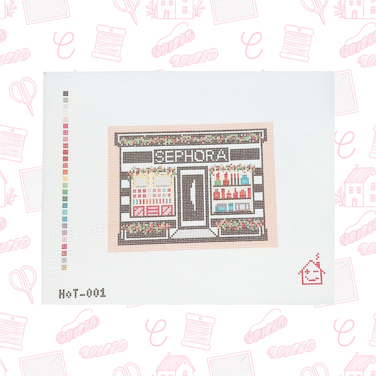 Sephora Holiday Storefront Needlepoint Canvas, 18 Mesh,