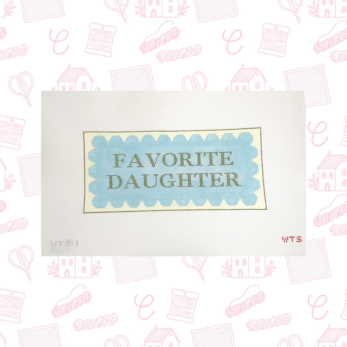 Favorite Daughter Needlepoint Canvas, 18 Mesh, ~5" x 10" Design Size