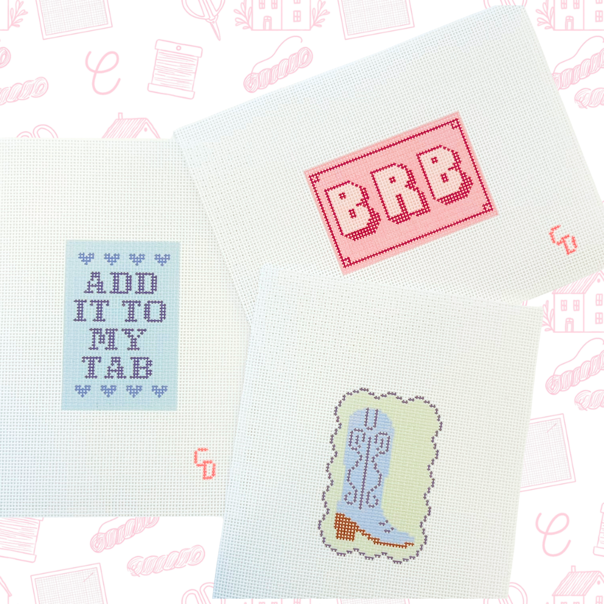 BRB Luggage Tag Needlepoint Canvas, 18 Mesh, 3"X2" Design Size