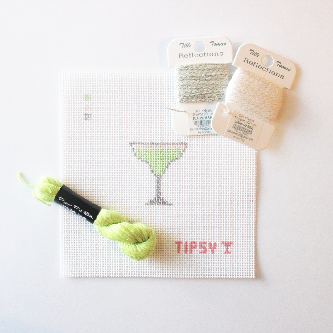 Mini Marg Needlepoint Canvas, 13 Mesh, 1.8"x2" Design, Beginner Needlepoint Canvas, Mini Needlepoint Canvas