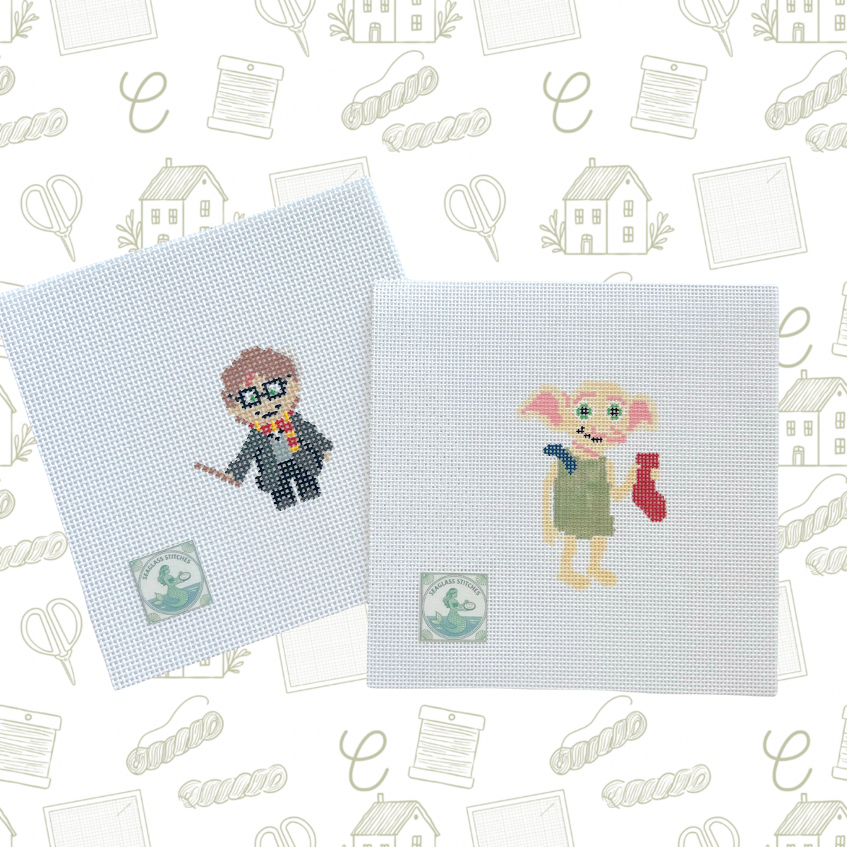 Mini HP Wizard Character Boy Needlepoint Canvas, 13 Mesh, 2x3 Design