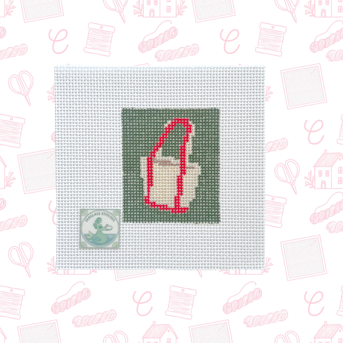 Mini Tote Bag Needlepoint Canvas, 13 Mesh, 2.5"x3" Design Size, Can be personalized