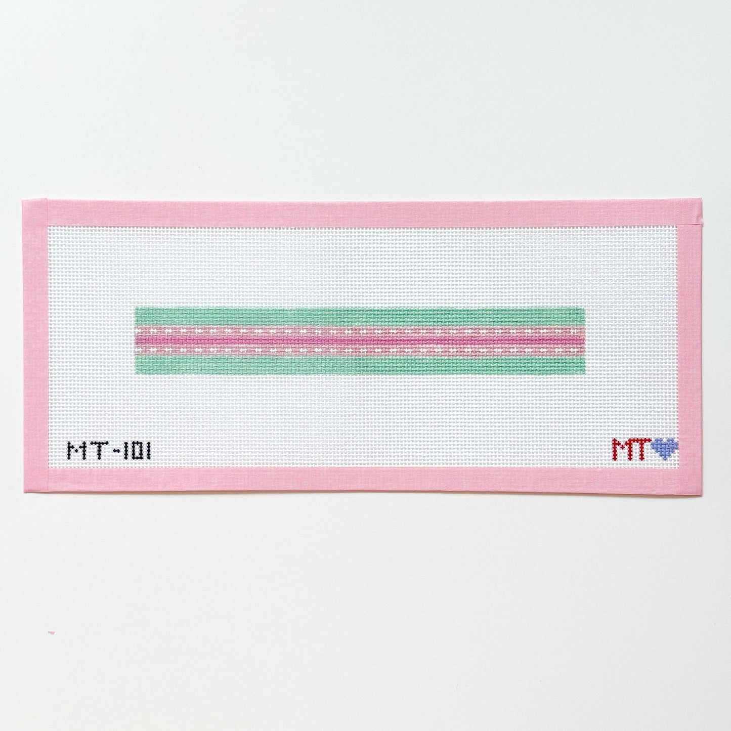 Beginner Dash Key Fob Needlepoint Canvas, Preppy Key Fob Needlepoint, 13 Mesh, 1.5”x9” Design