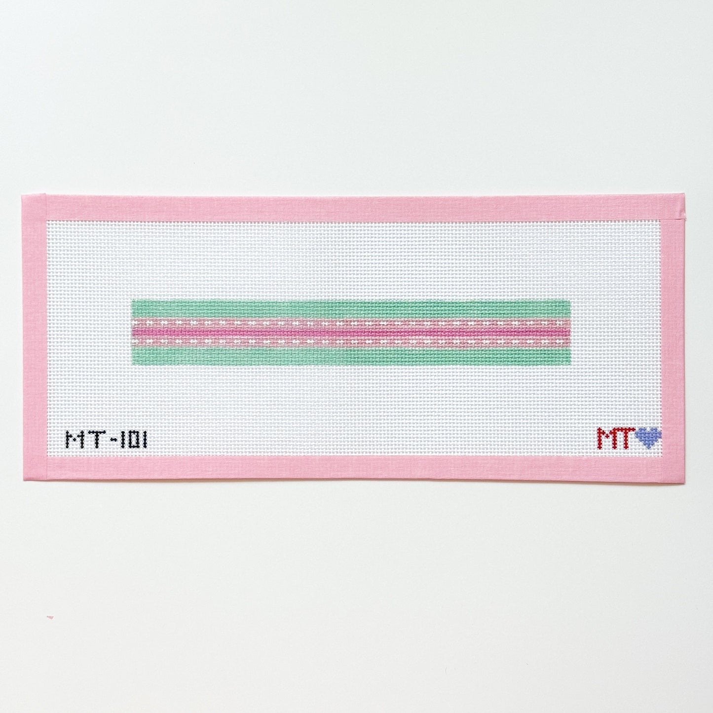 Beginner Dash Key Fob Needlepoint Canvas, Preppy Key Fob Needlepoint, 13 Mesh, 1.5”x9” Design