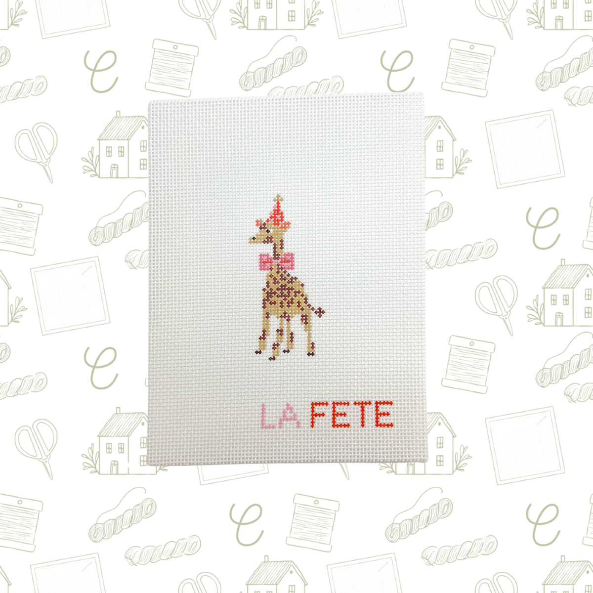 Giraffe Part Animal Needlepoint Canvas, 13 Mesh, ~2"x3.5" Design Size