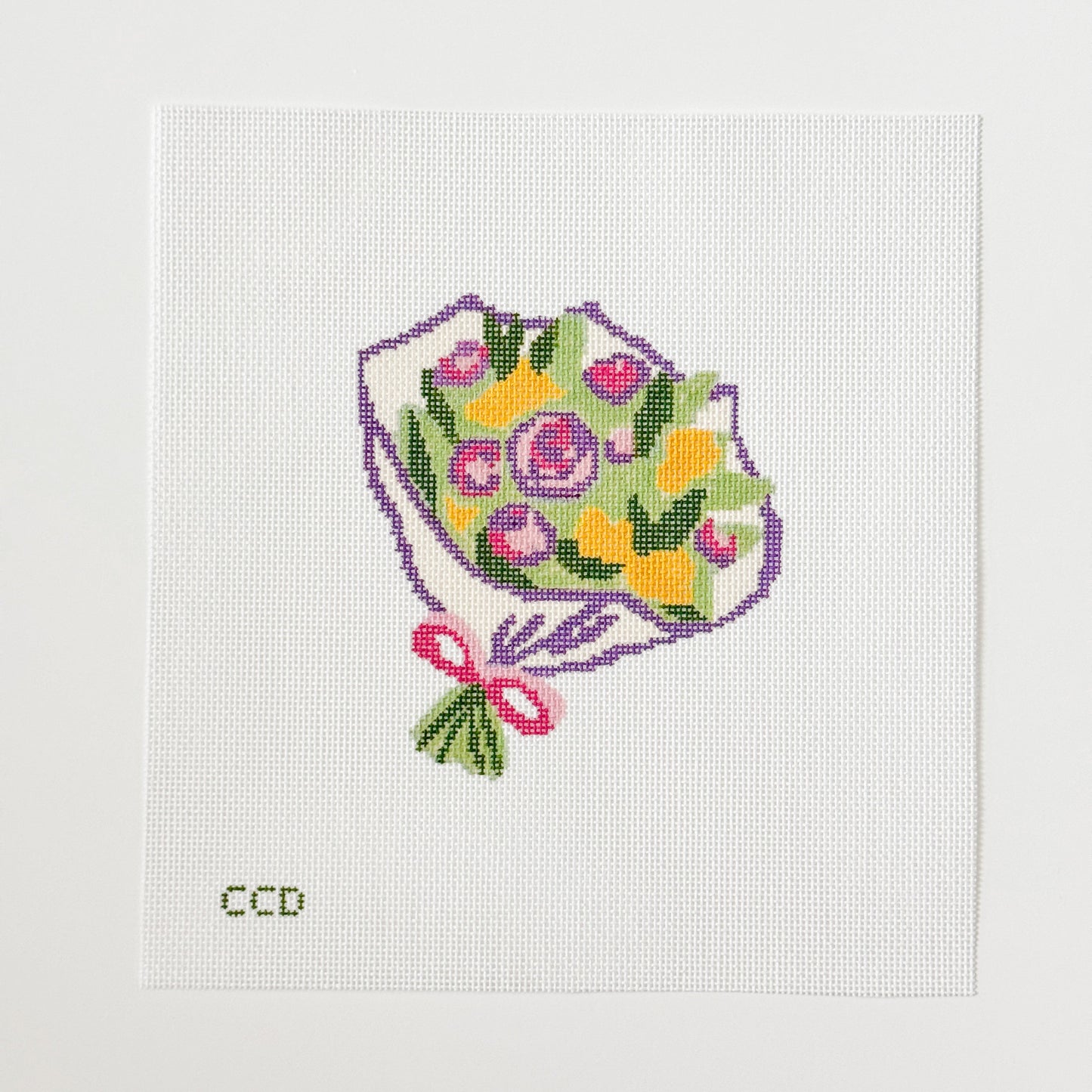 Flower Bouquet 18 Mesh Hand Painted Needlepoint Canvas