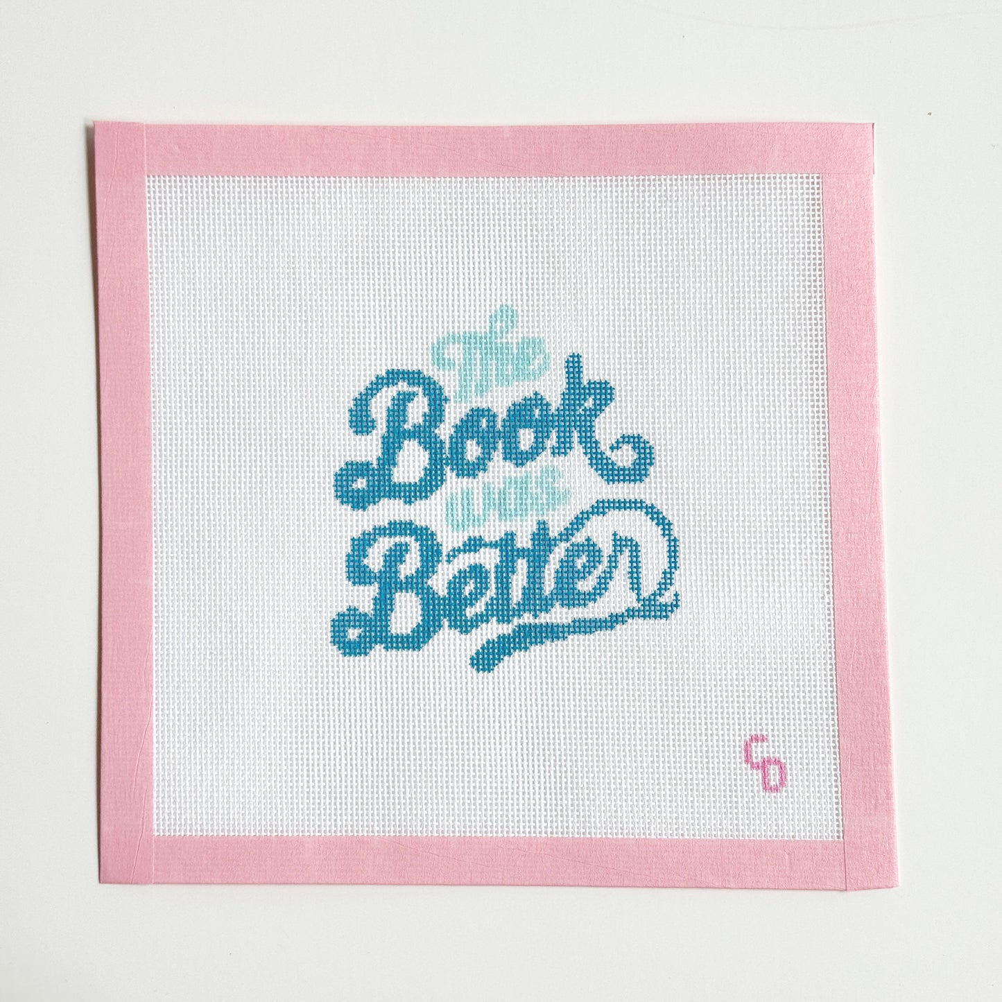 The Book Was Better Bookish Needlepoint Canvas, 18 Mesh, 4x4 Design