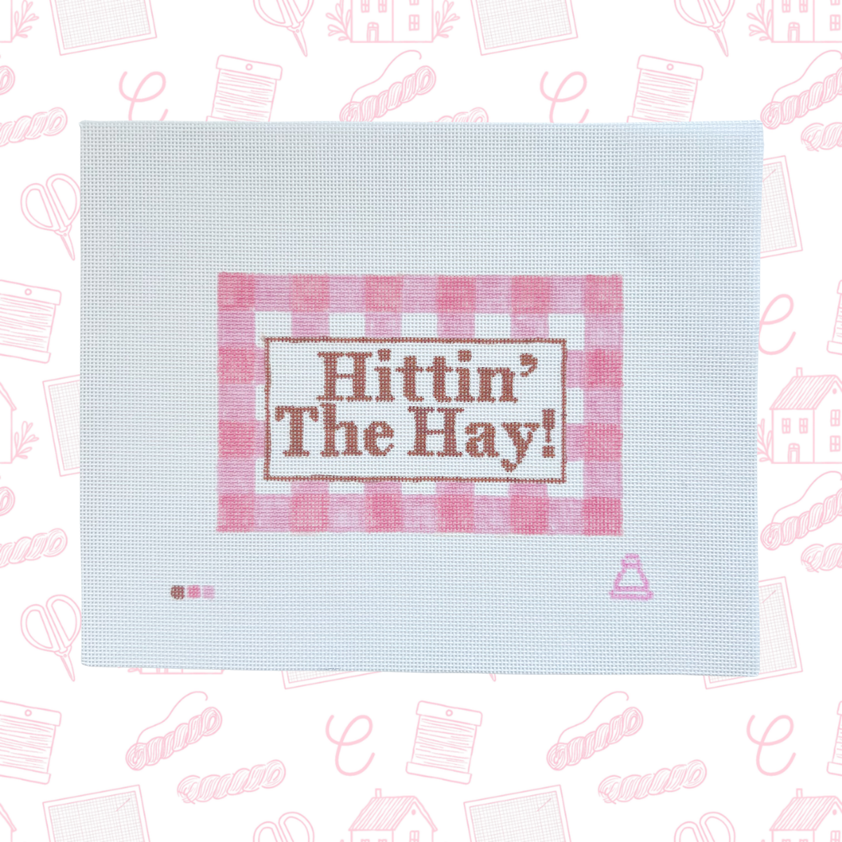 Hittin" The Hay! Needlepoint Canvas, 18 Mesh, 6"x4" Design Size