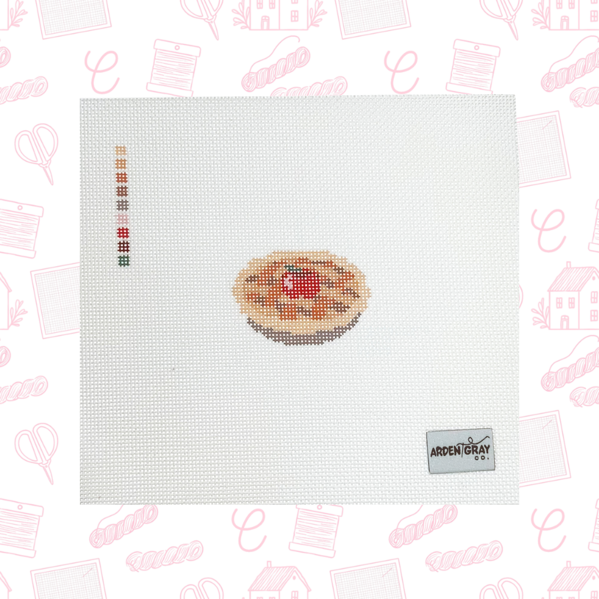 Apple Pie Needlepoint Canvas, 18 Mesh, 2"x1.5" Design Size