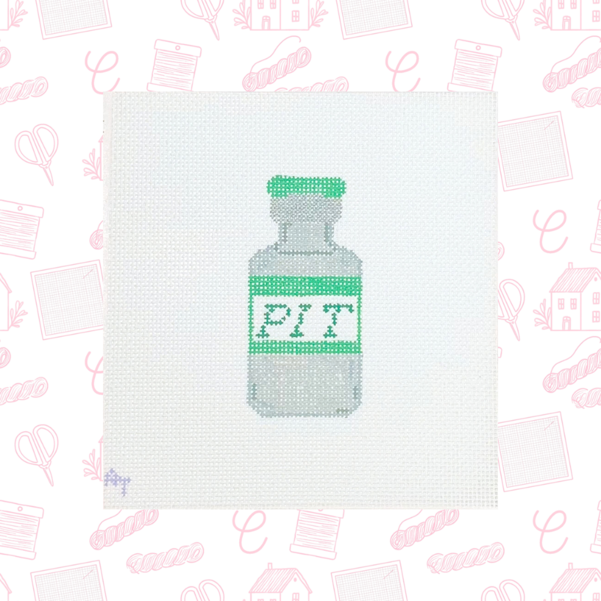 PIT Medicine Vial Needlepoint Canvas, 18 Mesh, 1.5"x3.25" Design Size