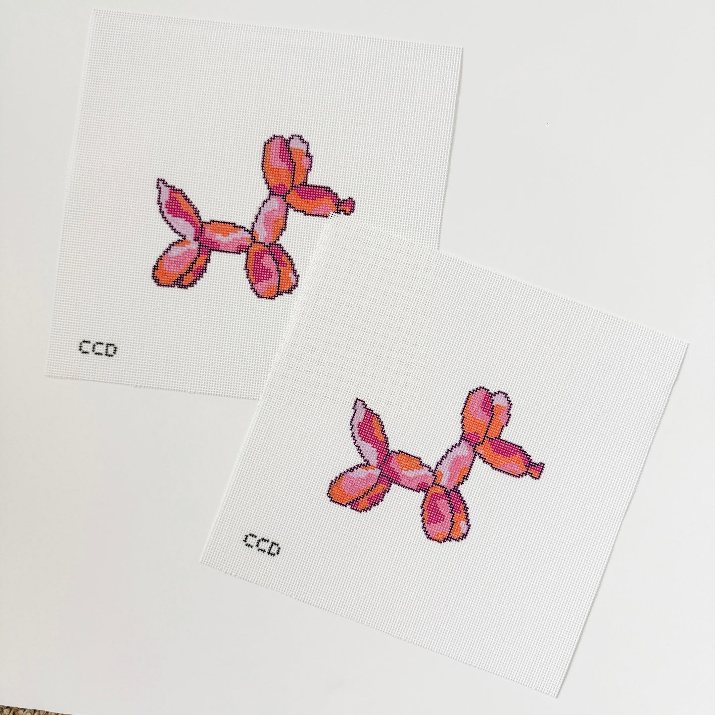 Wholesale Exclusive Groovy Balloon Dog 18 Mesh Hand Painted Needlepoint Canvas 4”x3”