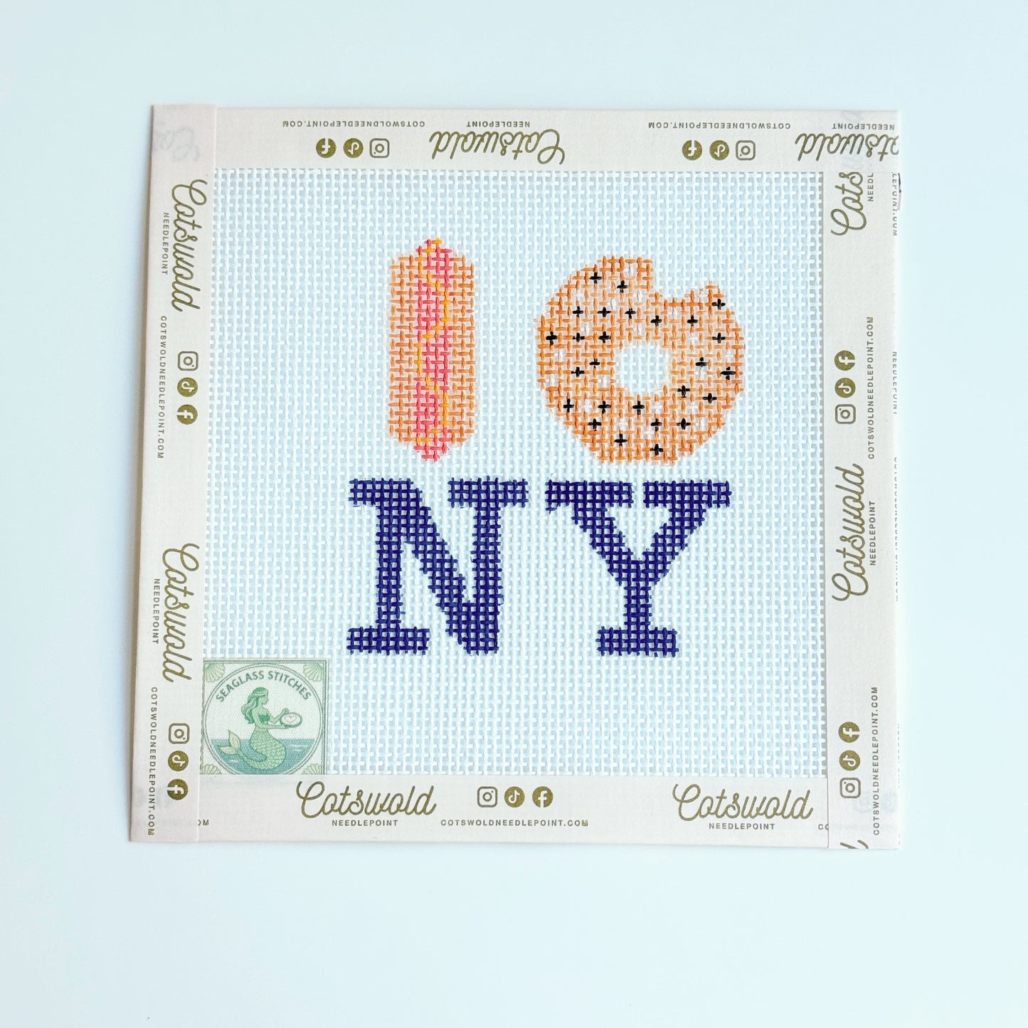 I Heart New York Needlepoint Canvas, New York City Needlepoint, 13 Mesh, 4x4 Design