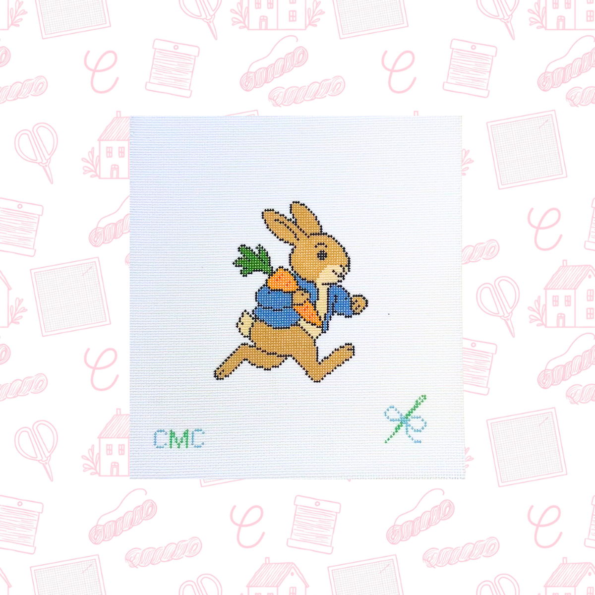 Storybook Rabbit Canvas, 18 Mesh, 3.2" x 4" Design Size