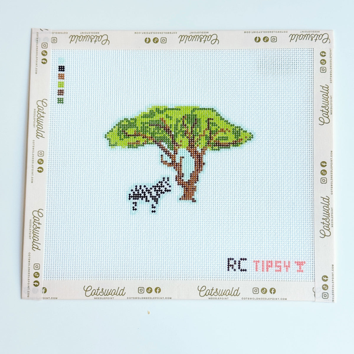 Zebra Animal Zoo Needlepoint Canvas, 18 Mesh, 5x4 Design
