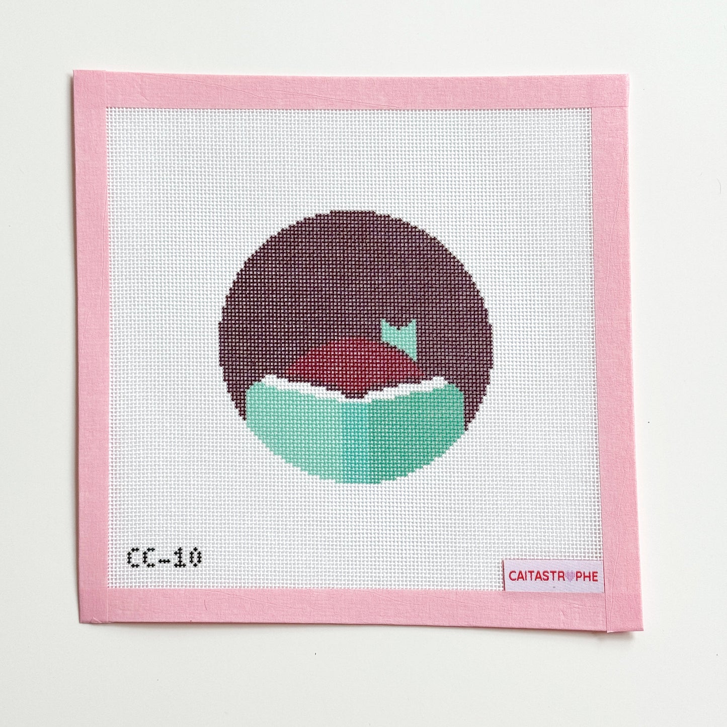 Libby Audiobook App 4” Round Ornament Needlepoint Canvas, Bookish Needlepoint Canvas