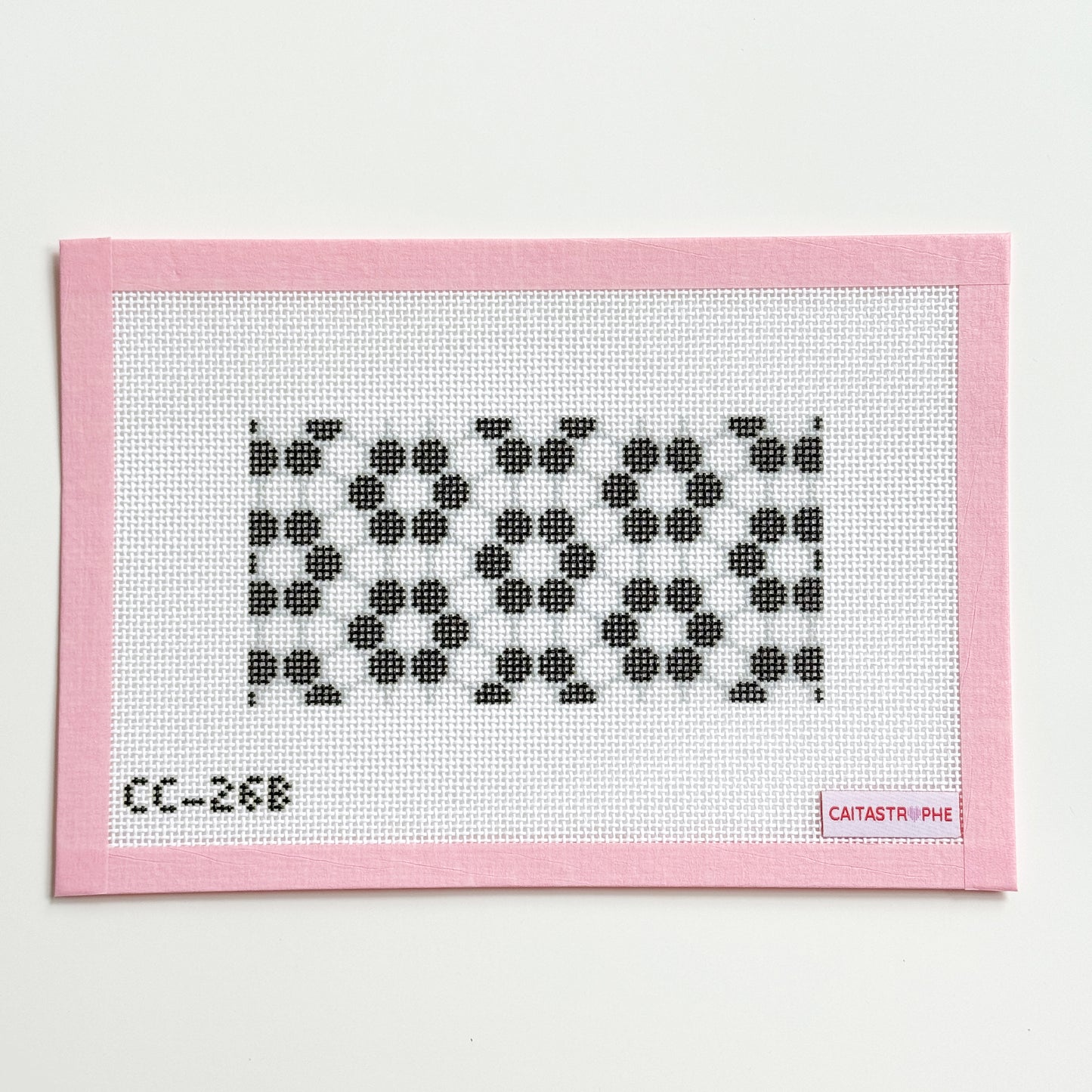 Flower Tile Black Purse Insert Needlepoint Canvas, 13 Mesh