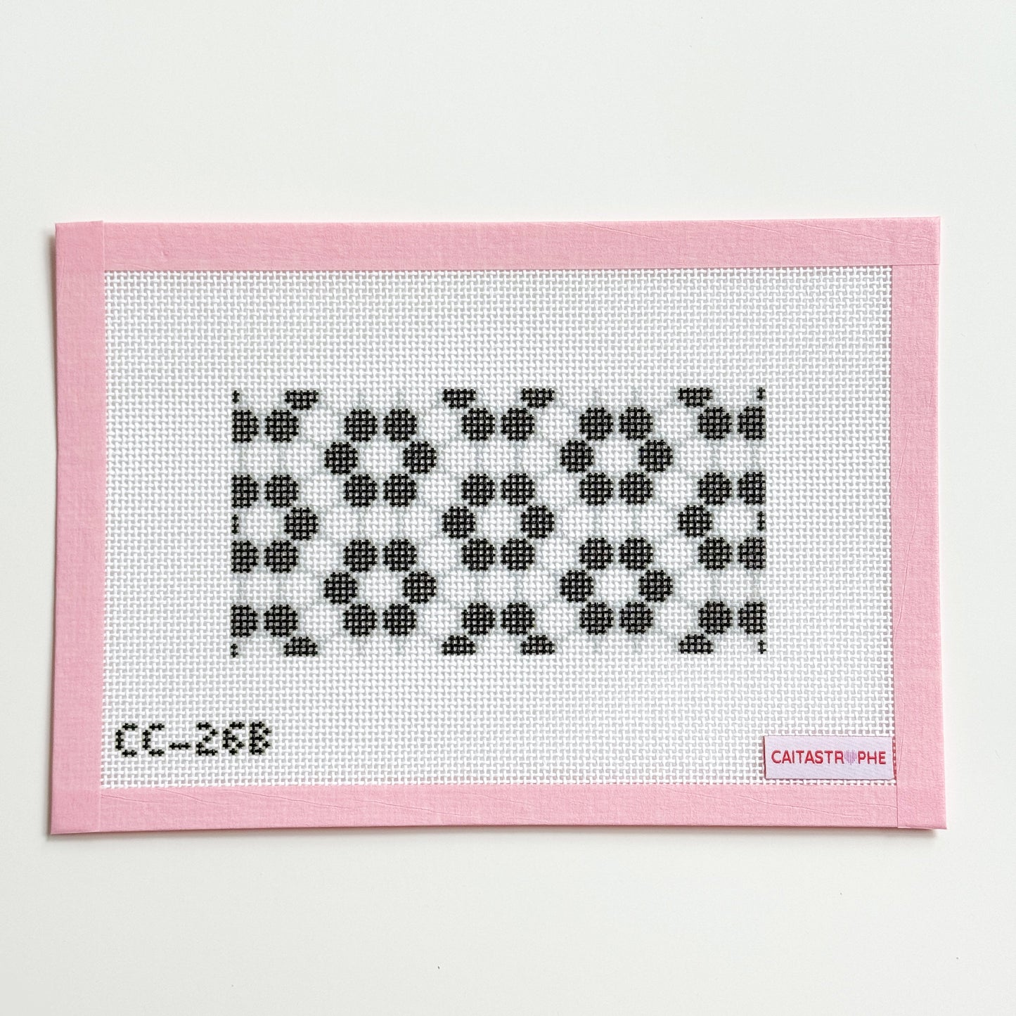 Flower Tile Black Purse Insert Needlepoint Canvas, 13 Mesh