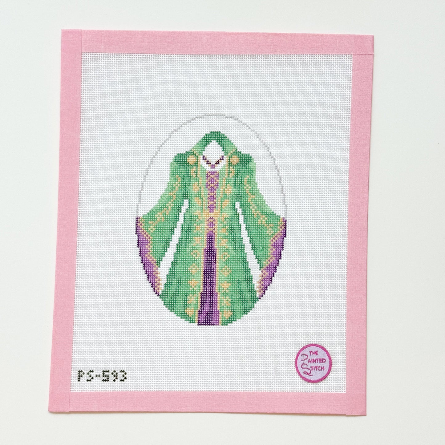 Hocus Pocus Costume Oval Ornament Needlepoint Canvas, Witch Movie Outfit Needlepoint, Nostalgia Needlepoint