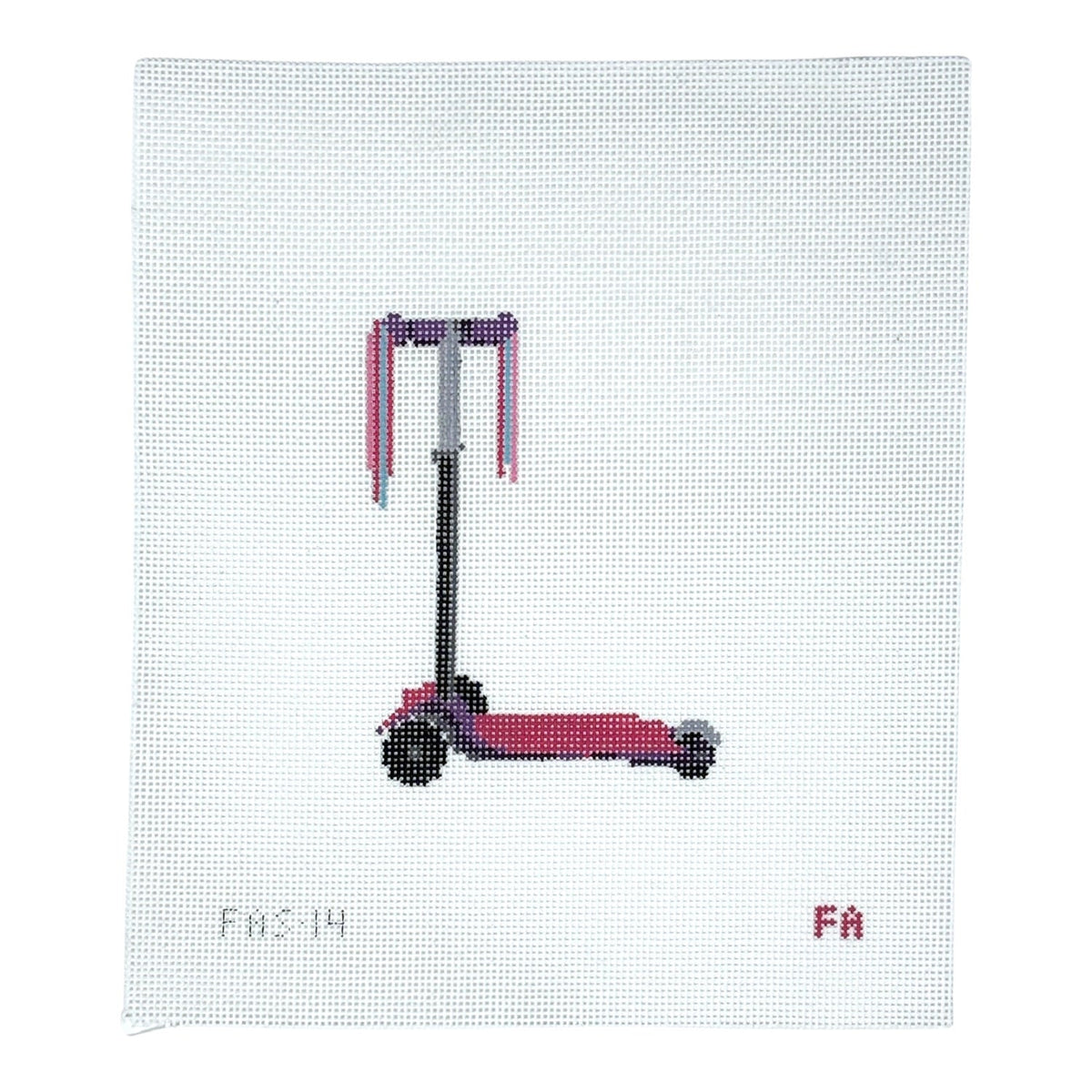 Pink Scooter - Grow Series needlepoint canvas