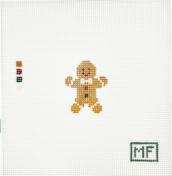 Mini Gingerbread Man Cookie Christmas Needlepoint Canvas, 18 Mesh, 1.2x1.5 Design