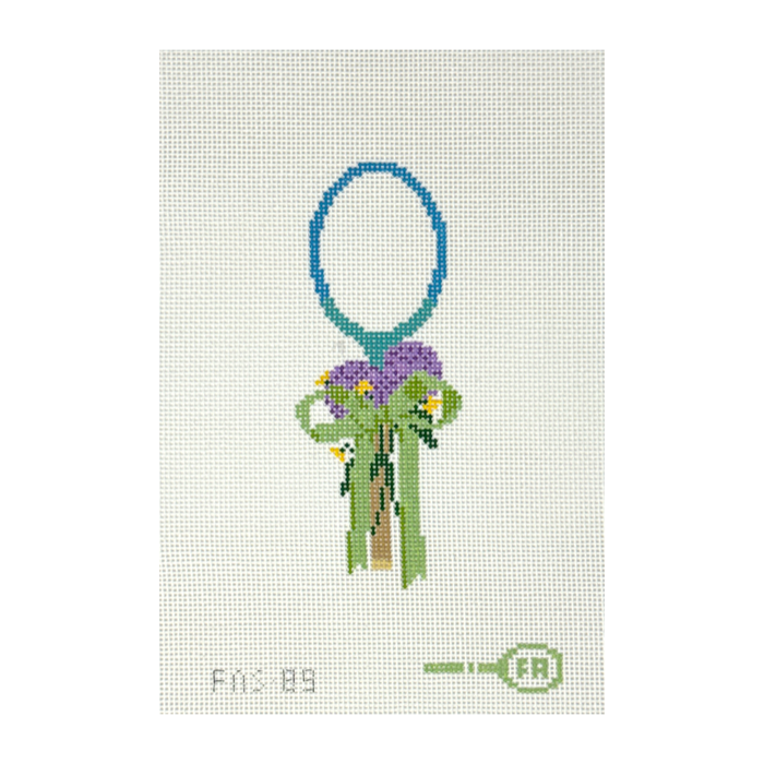 Summer Tennis Racket needlepoint canvas