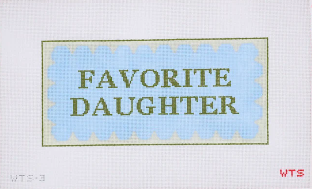 Favorite Daughter Scallop Needlepoint Canvas, 18 Mesh, 12x6 Design