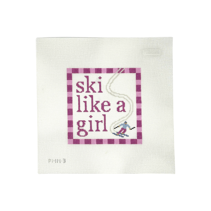 Ski Like A Girl needlepoint canvas