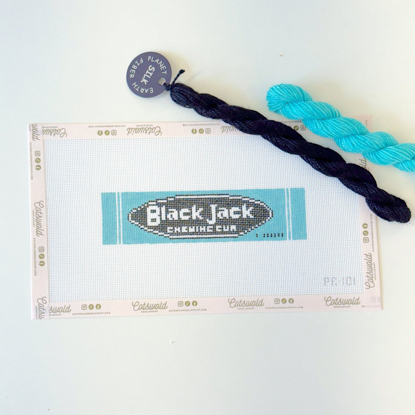 Black Jack Chewing Gum Needlepoint Canvas – 18 Mesh Hand-Painted Retro