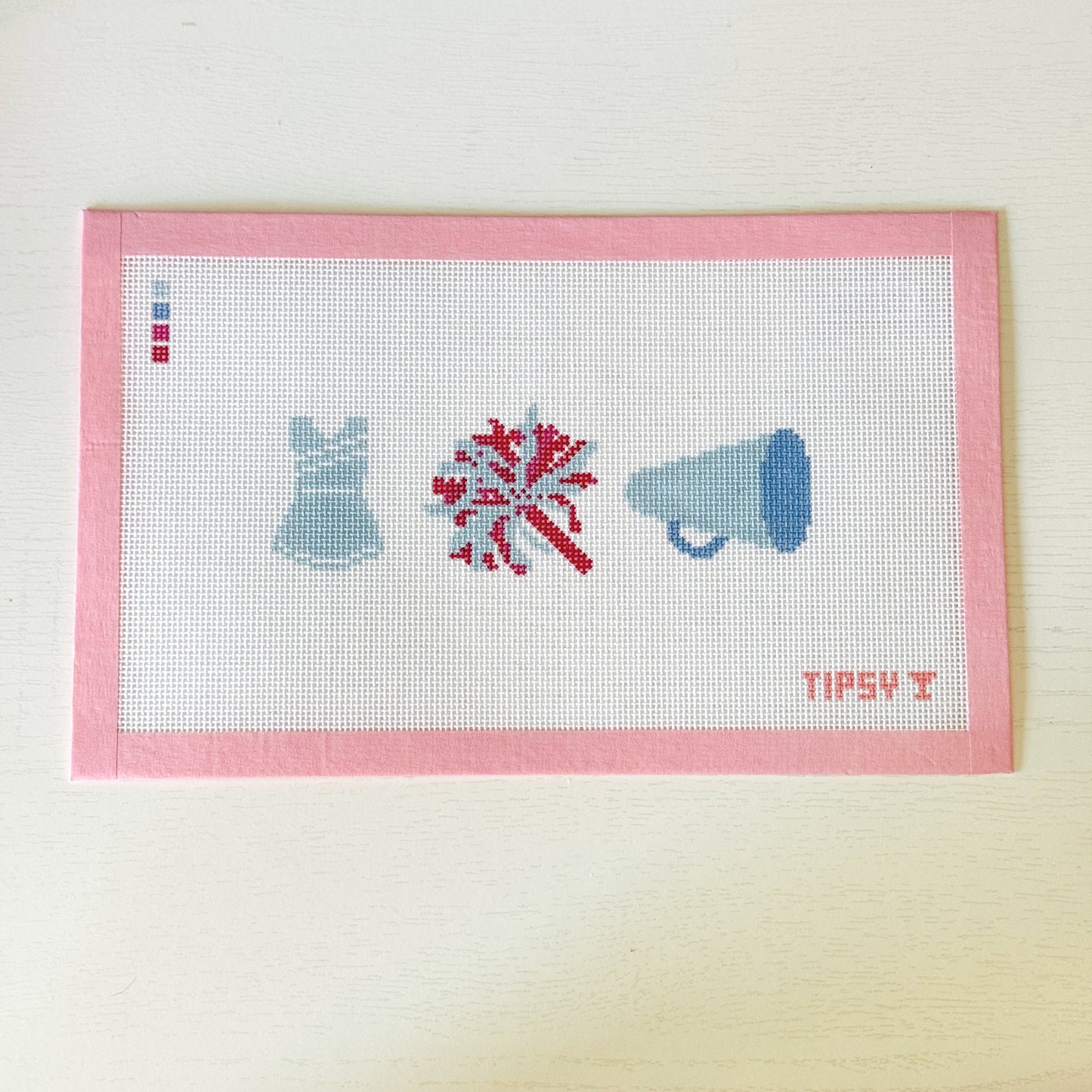 Cheerleading Trio Needlepoint Canvas, 18 Mesh, 6x2 Design