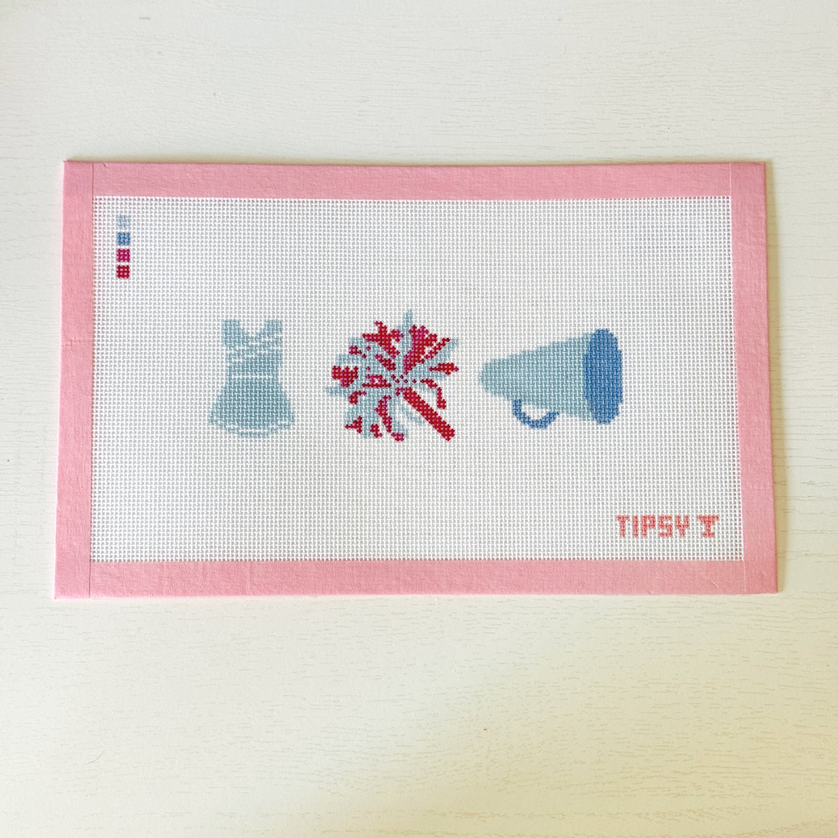 Cheerleading Trio Needlepoint Canvas, 18 Mesh, 6x2 Design