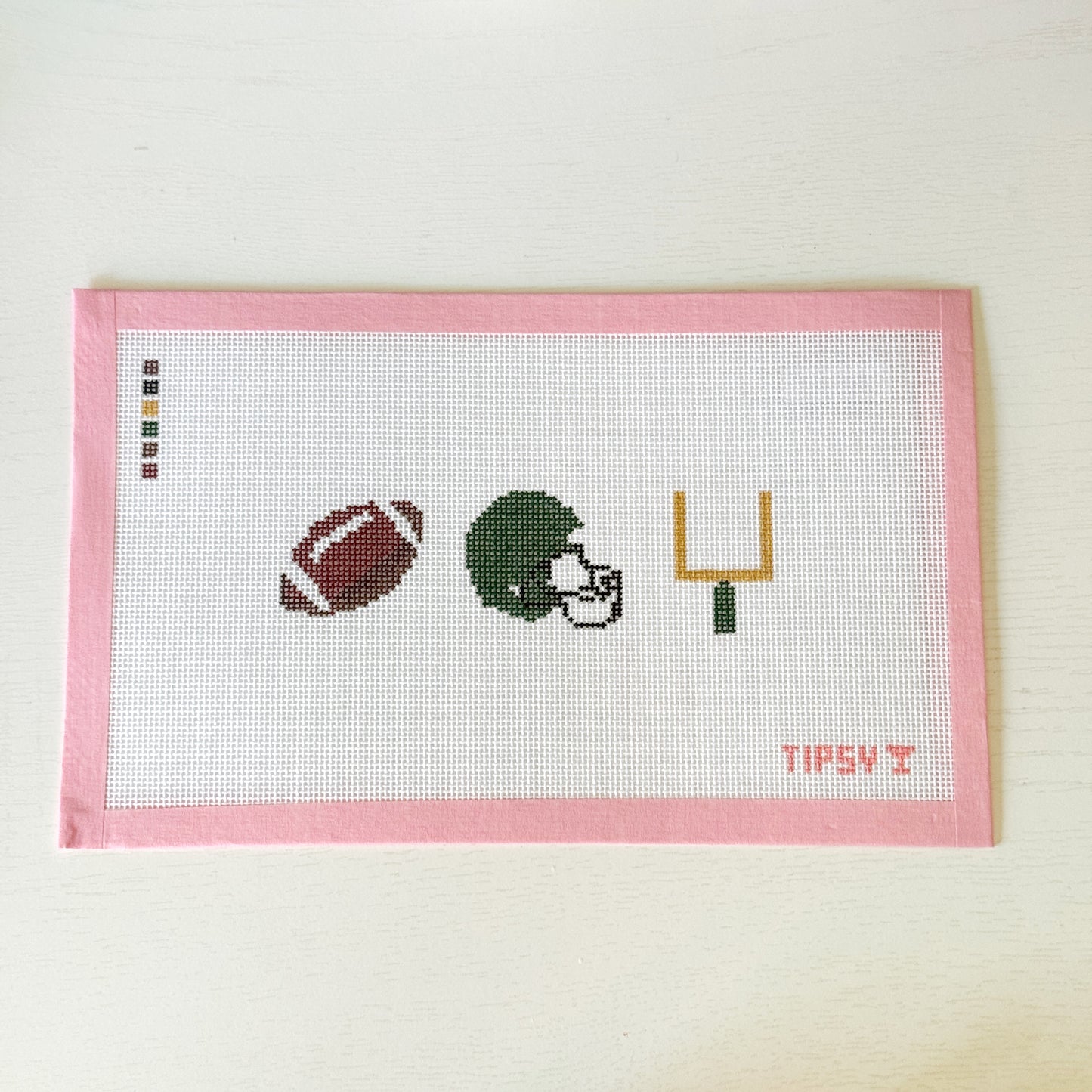 Football Team Trio Needlepoint Canvas, 18 Mesh, 6x2 Design