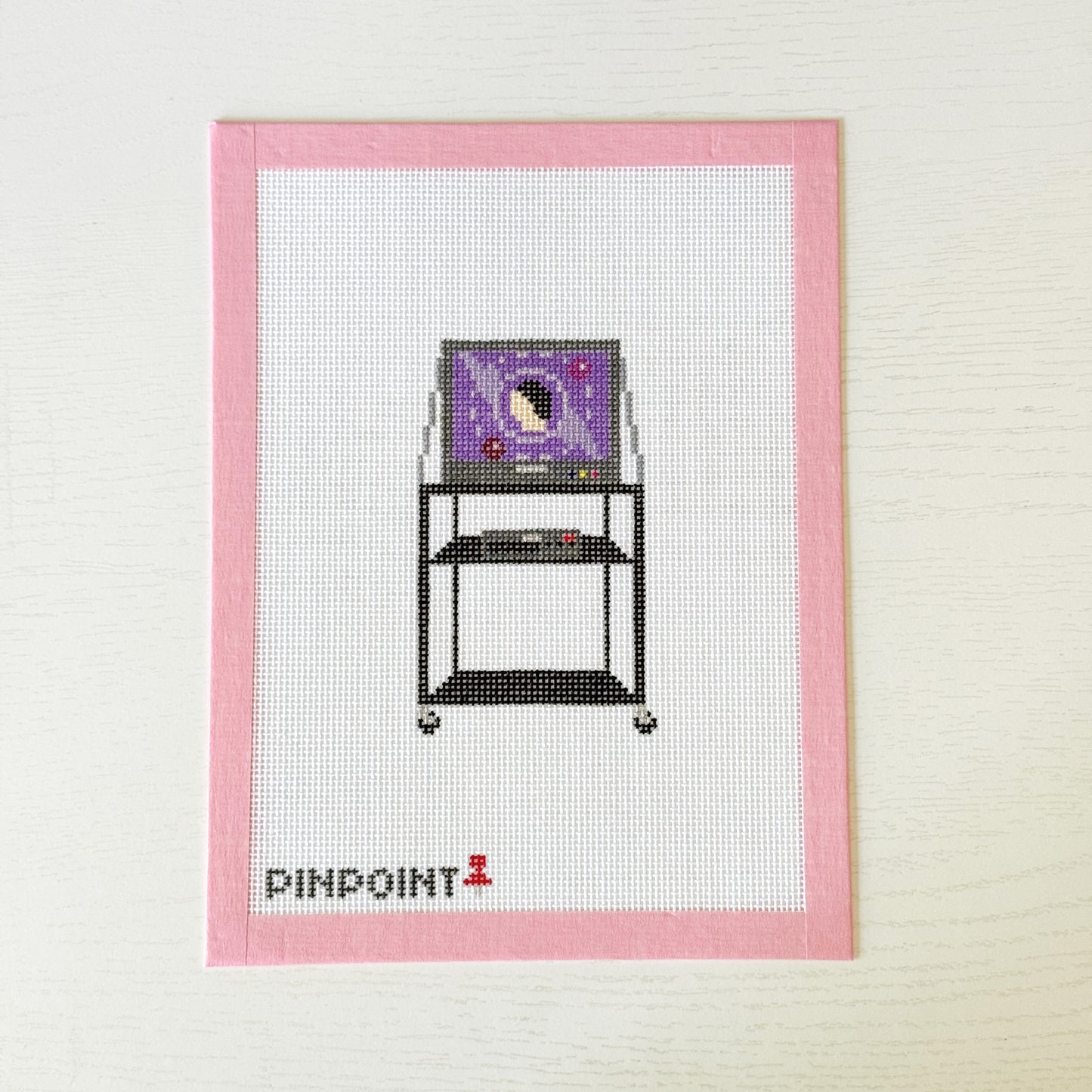 Classroom TV Cart Nostalgic Needlepoint Canvas, 18 Mesh, 2.5x4 Design