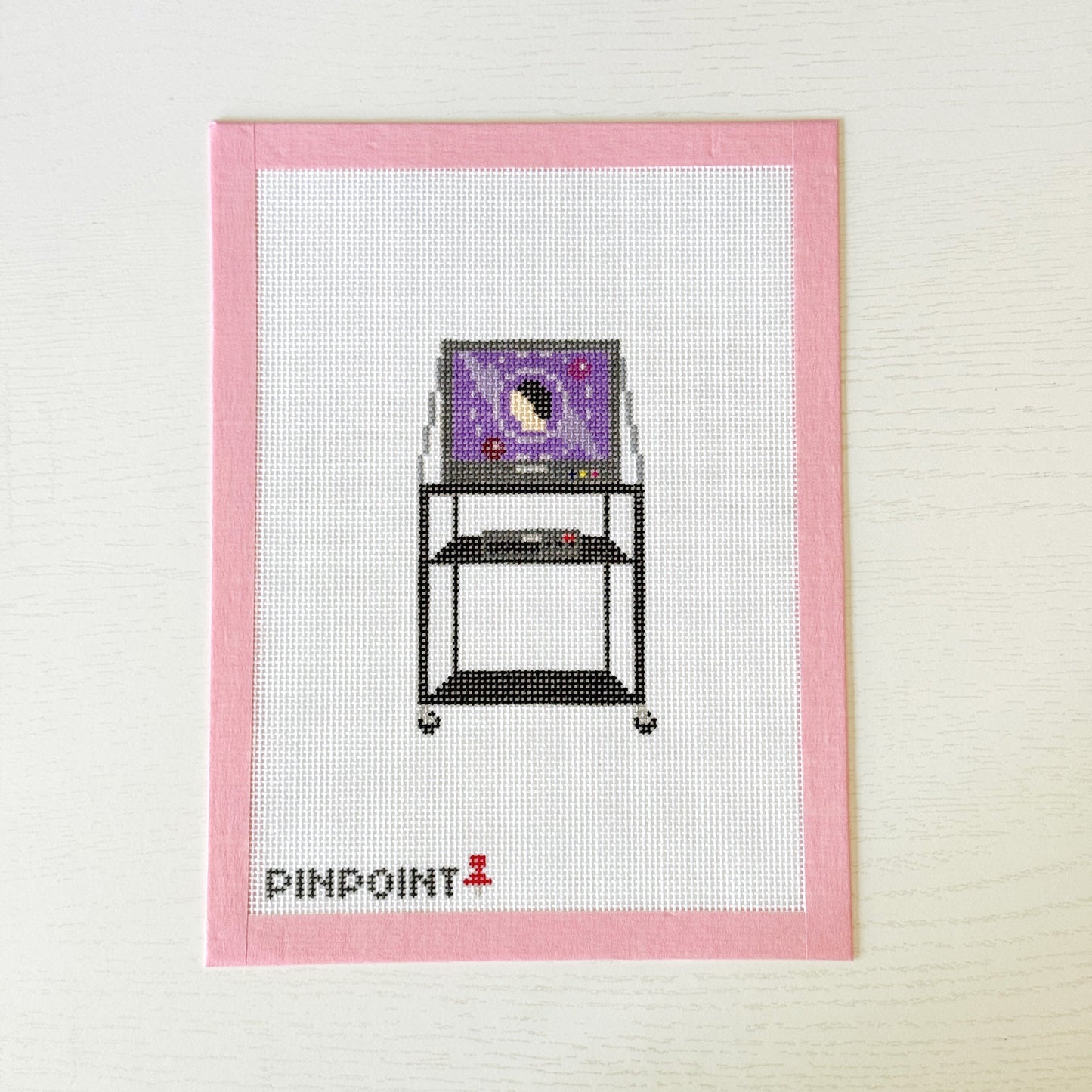Classroom TV Cart Nostalgic Needlepoint Canvas, 18 Mesh, 2.5x4 Design