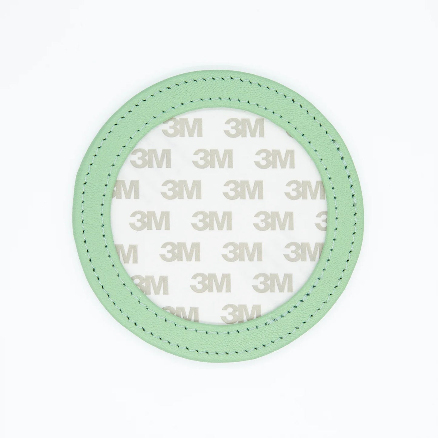 Smoke Green Self Finishing Leather Round Magnet