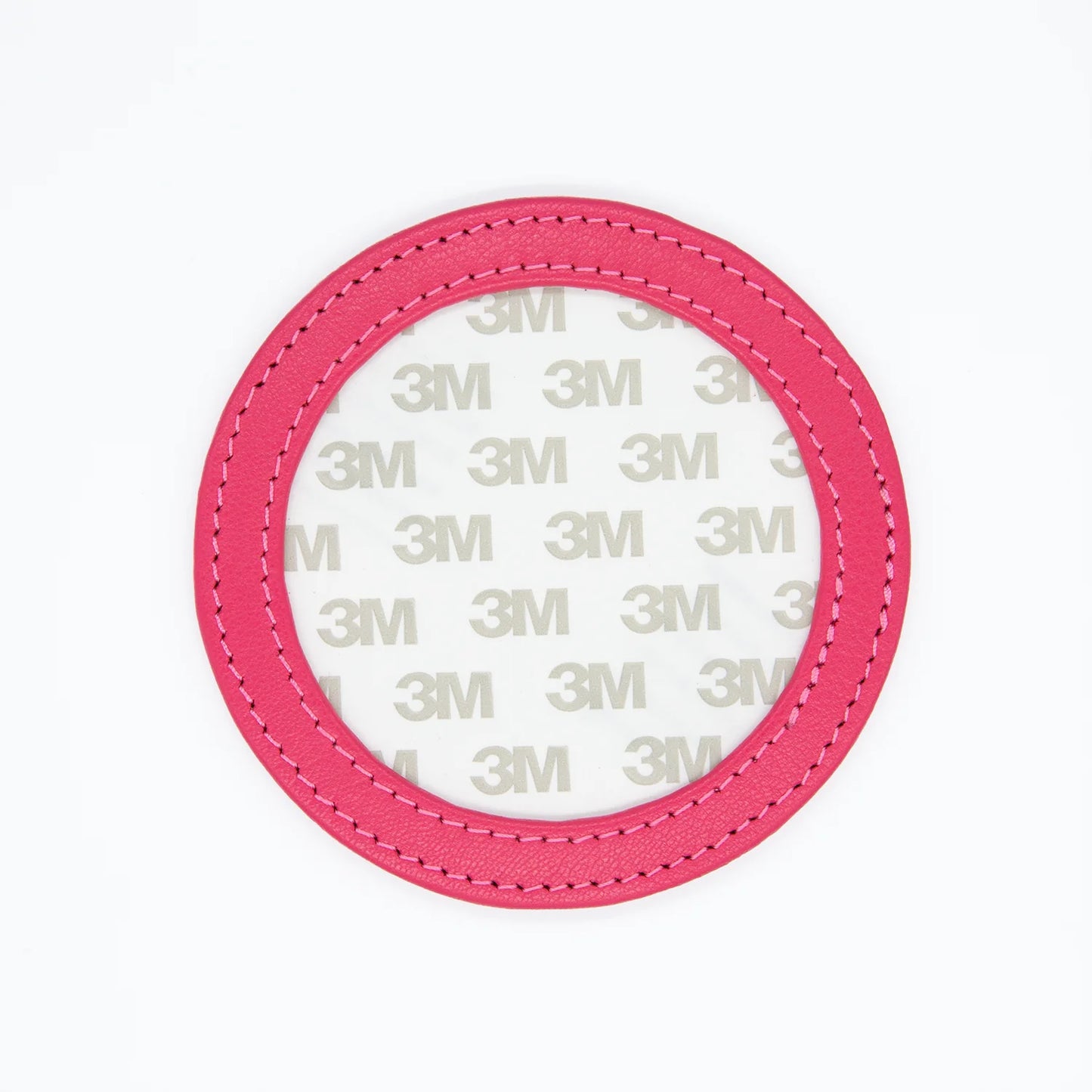 Hot Pink Self Finishing Leather Round Magnet