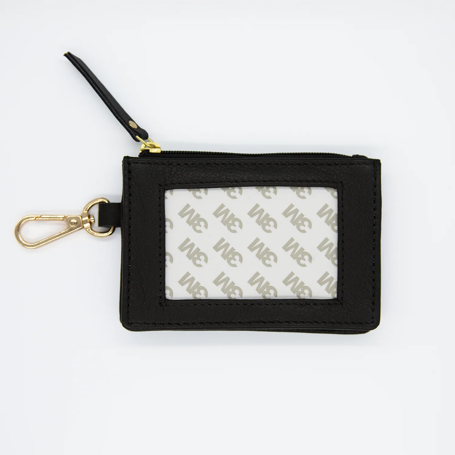 Black Leather Zip Coin Holder Self Finishing