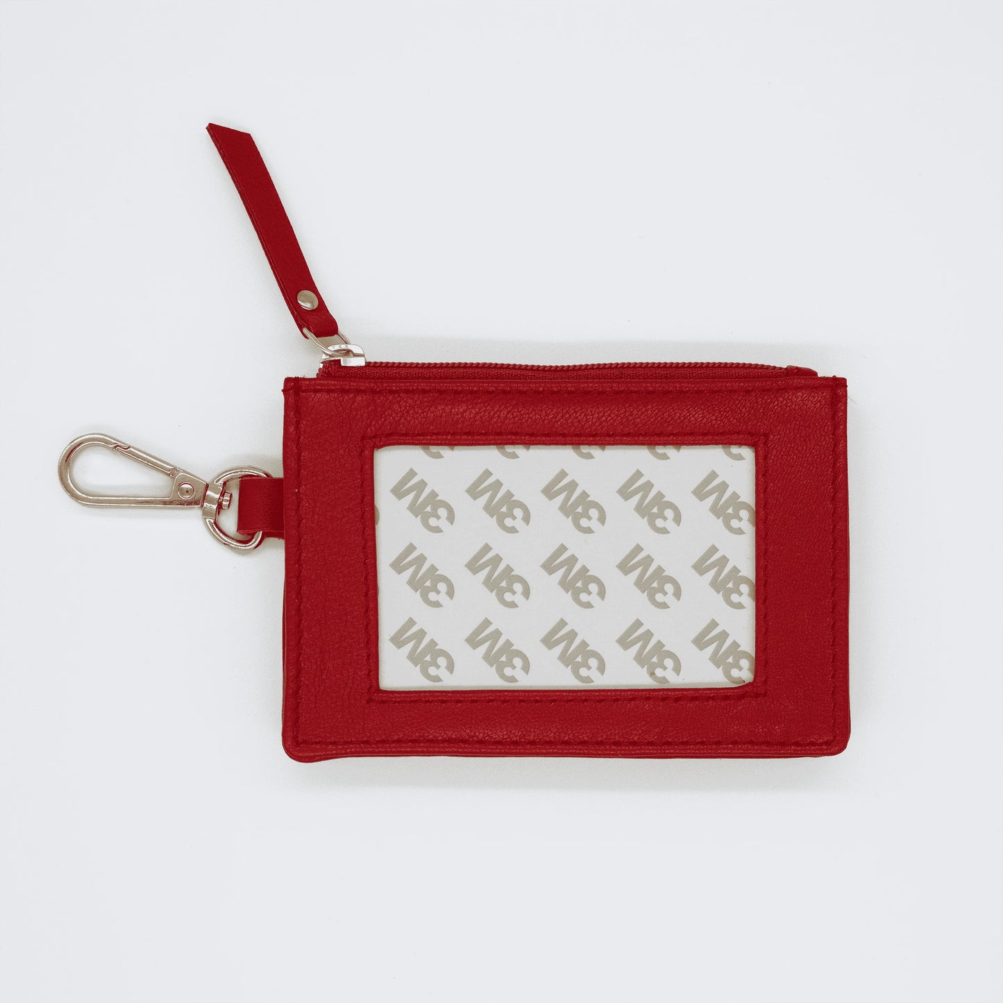 Red Leather Zip Coin Holder Self Finishing