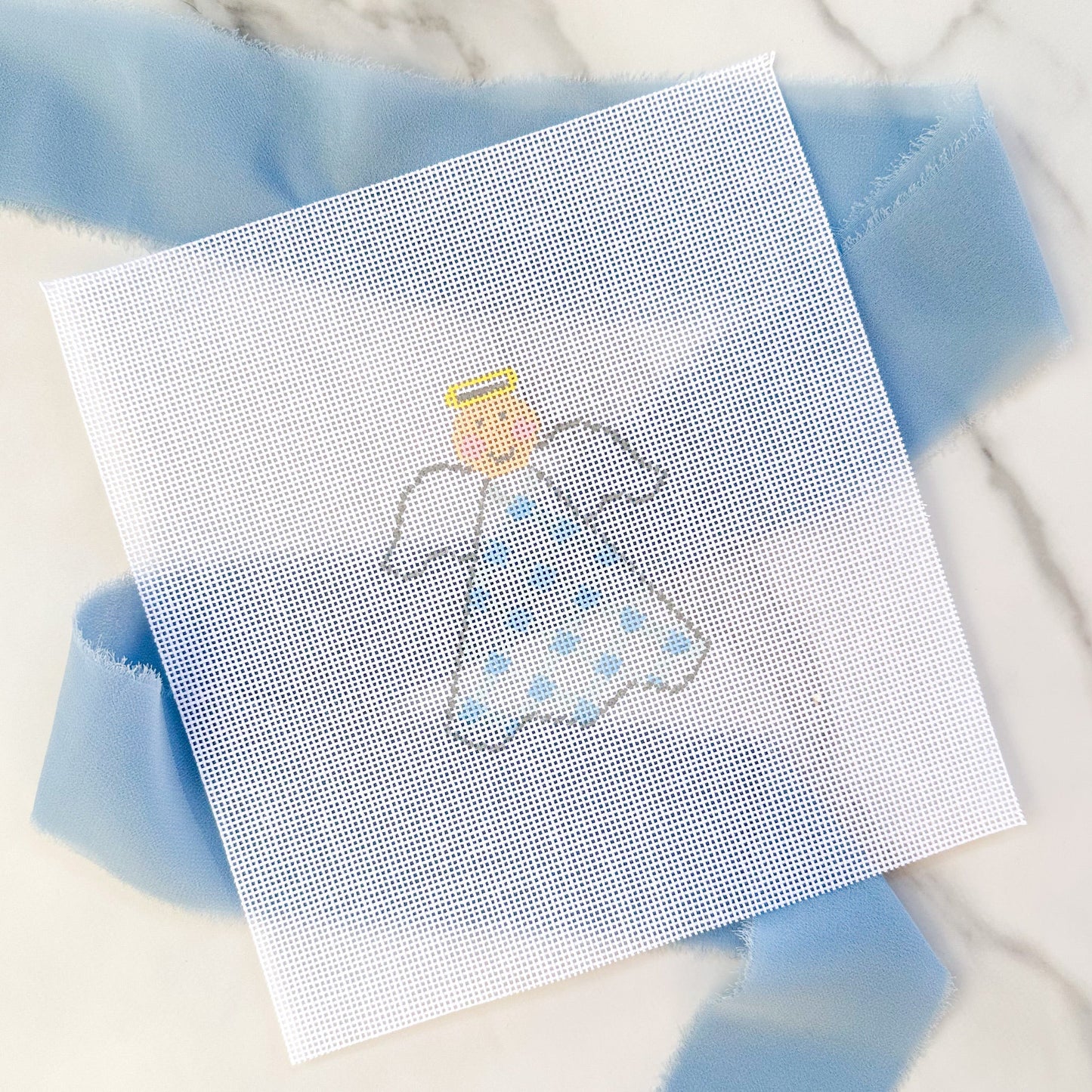 For Pete's Sake Pottery Blue Angel needlepoint canvas