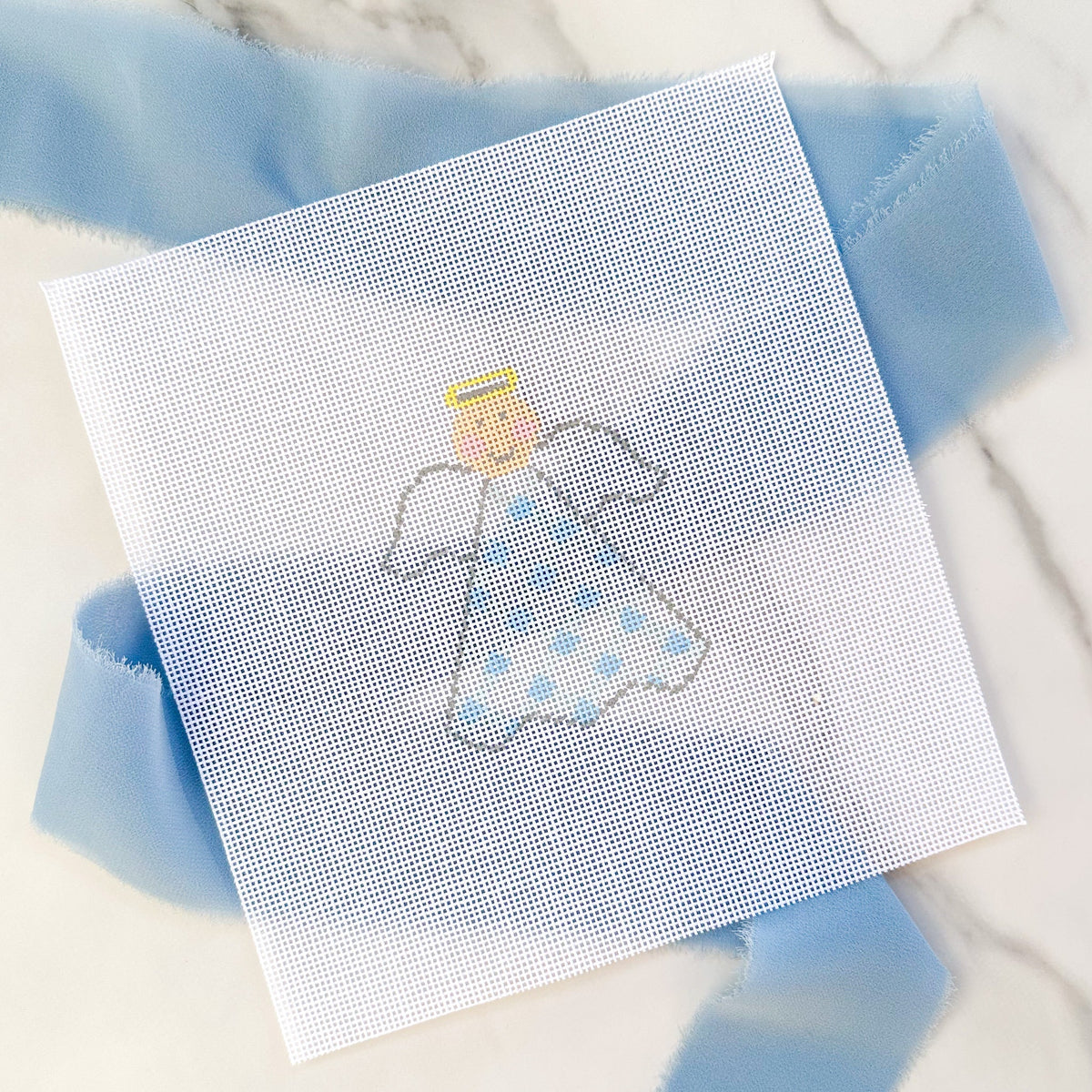 For Pete's Sake Pottery Blue Angel needlepoint canvas