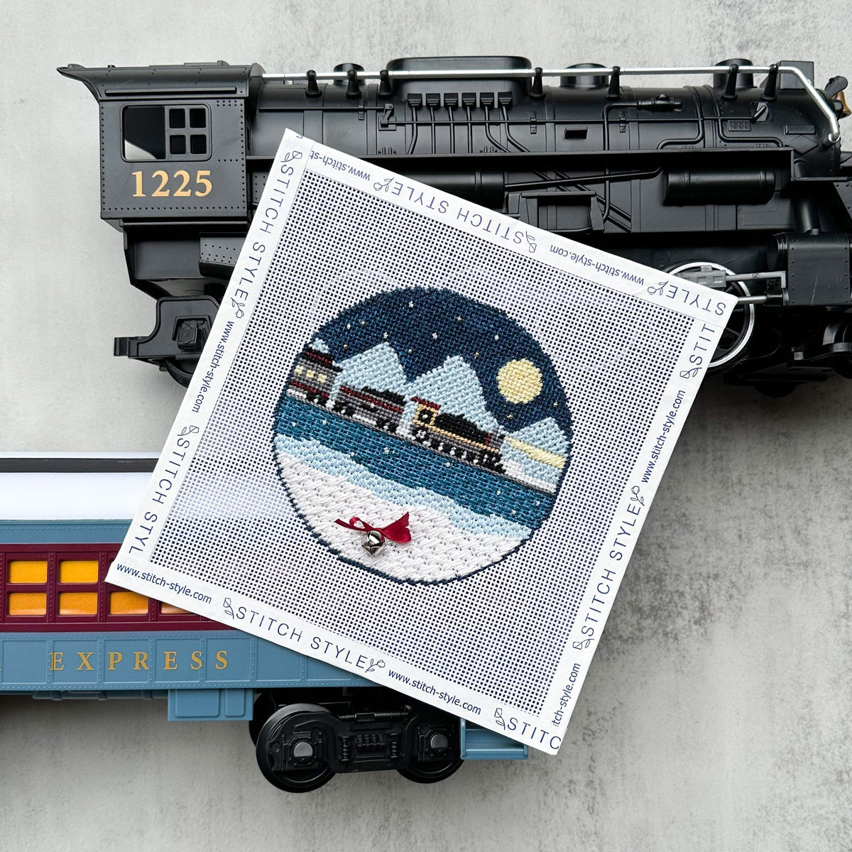 Christmas Train needlepoint canvas