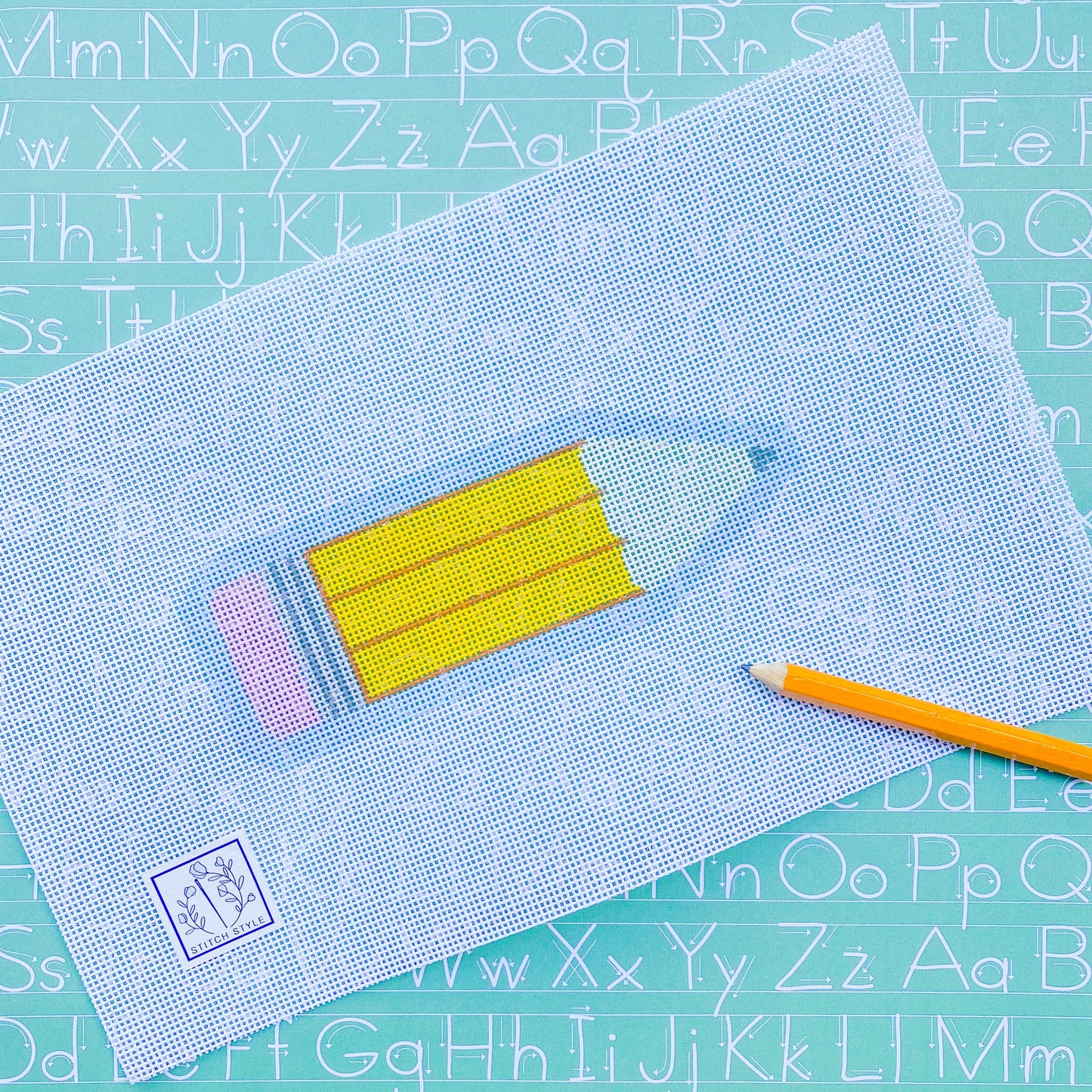 School Pencil needlepoint canvas