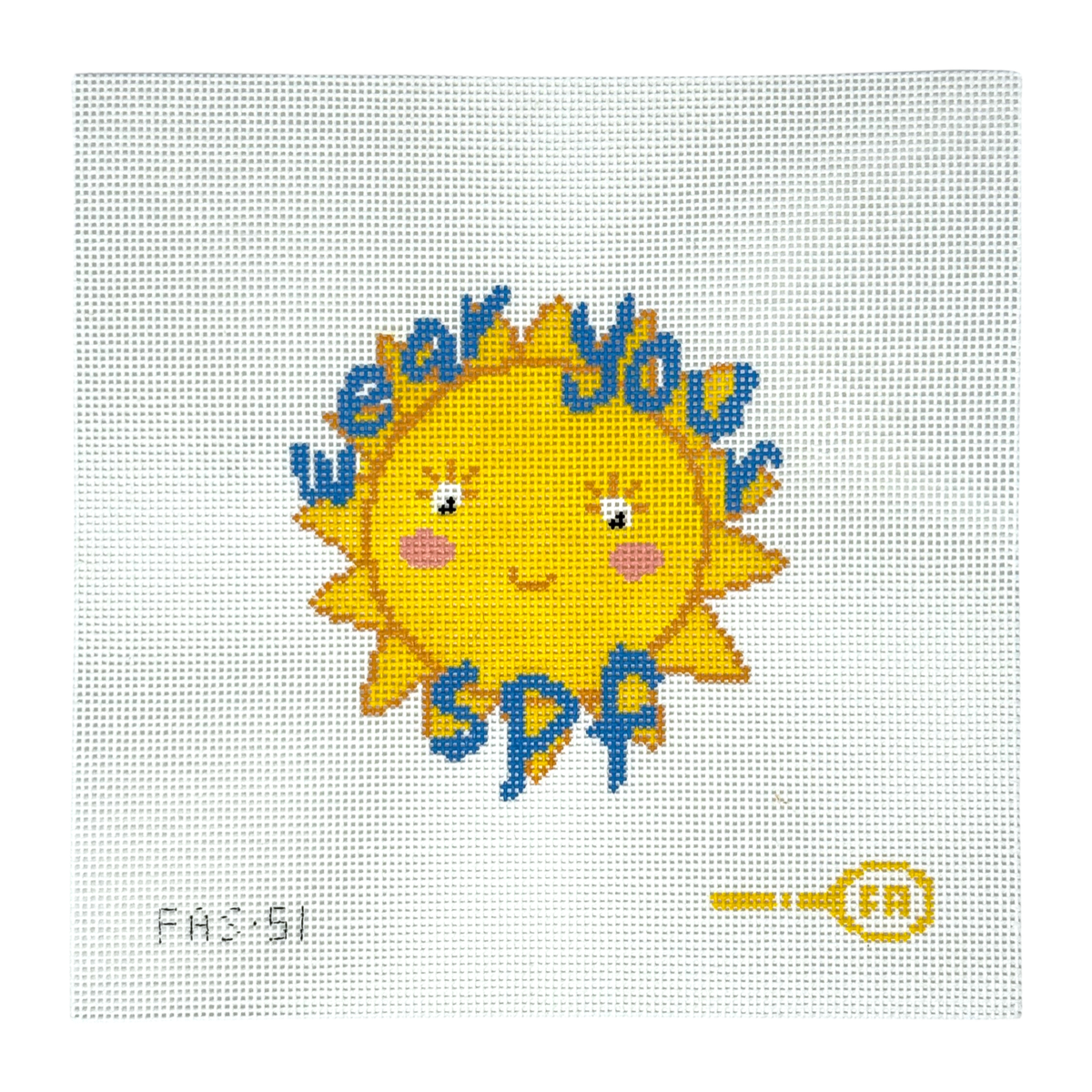 Wear Your SPF - Friendly Sun needlepoint canvas
