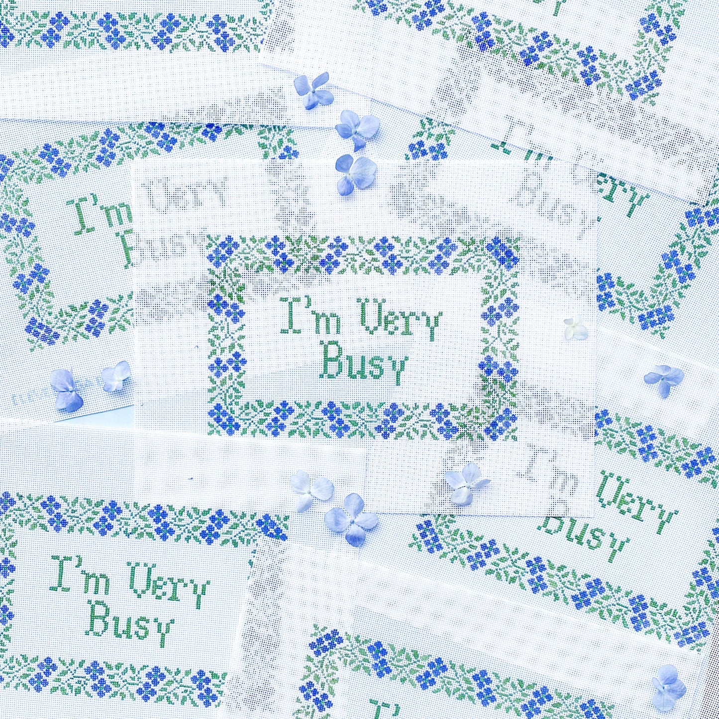 Eleven Gables: I'm Very Busy needlepoint canvas
