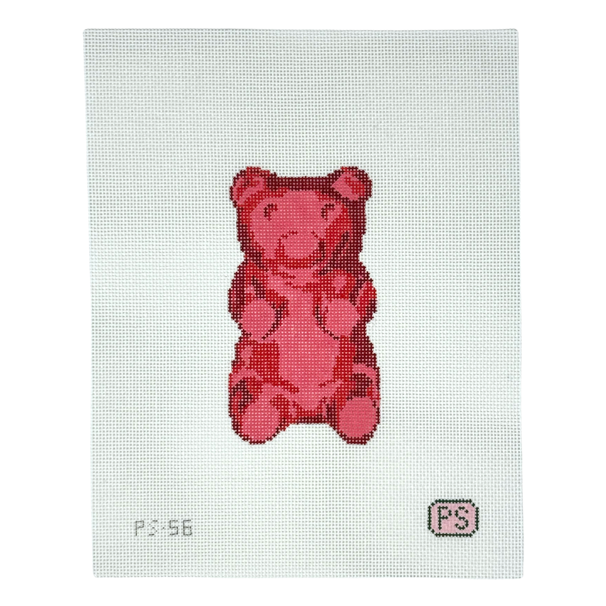 Red Gummy Bear needlepoint canvas
