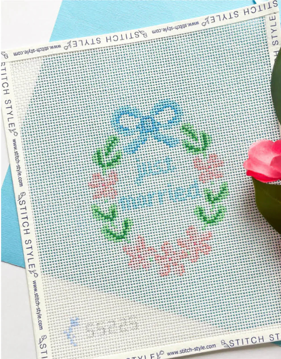 Just Married Oval Needlepoint Canvas, 13 Mesh, Wedding Ornament Needlepoint