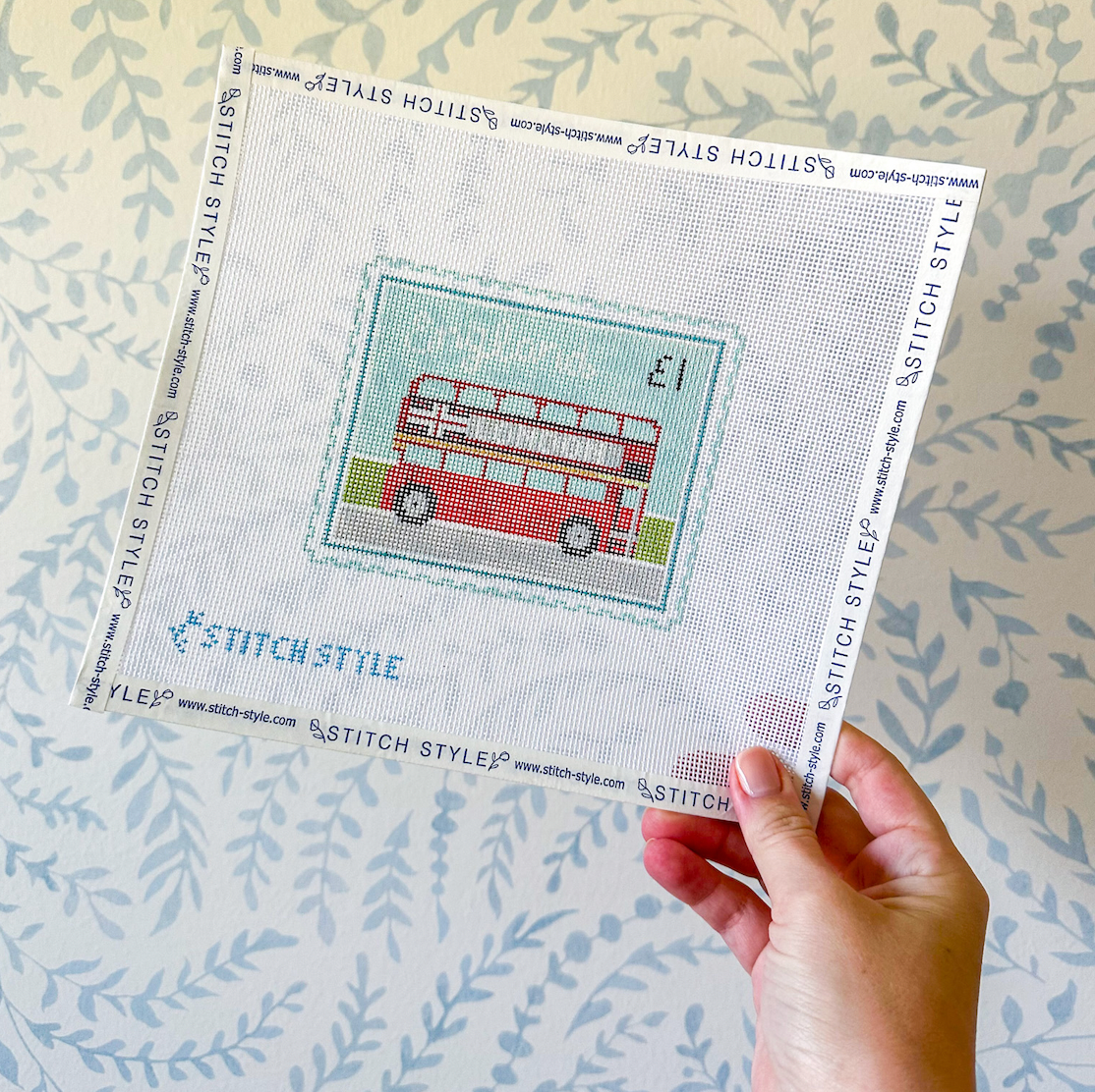 Double Decker Bus Stamp needlepoint canvas