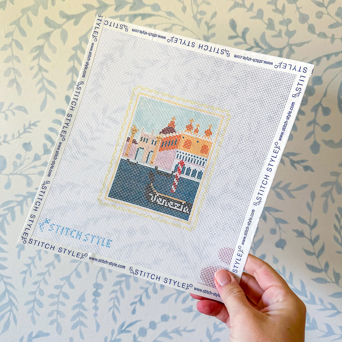 Venetian Gondola Stamp needlepoint canvas